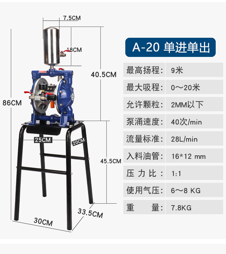 马气动隔膜泵a10a20b15油漆喷漆泵抽油泵涂料液体增压