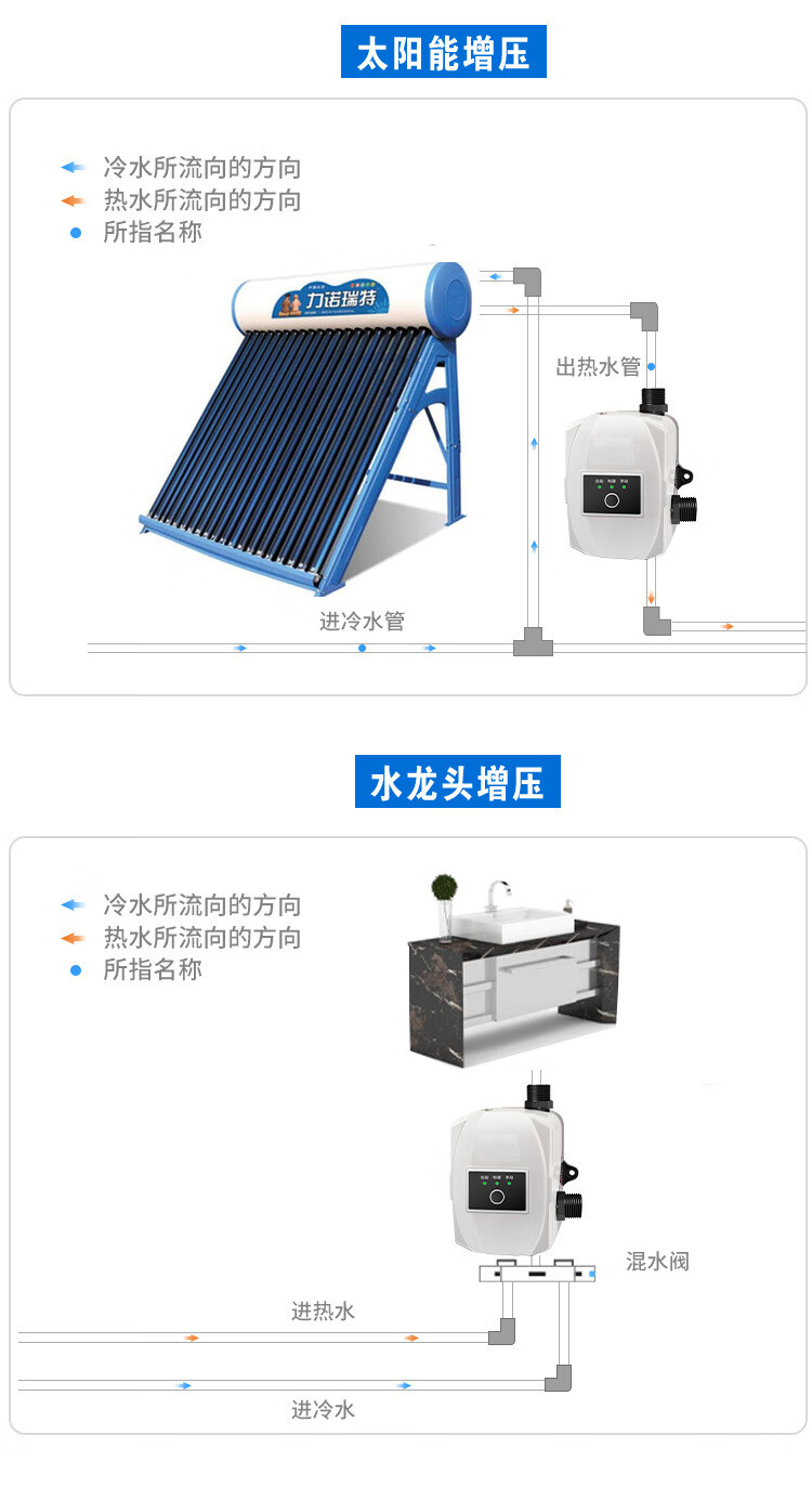 家用全自动增压泵 直流永磁小型水泵 太阳能热水器管道静音增压泵