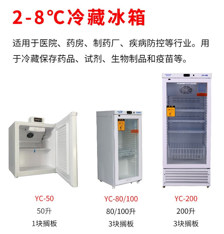 28度医用冰箱实验室用冰箱试剂疫苗冷藏箱医院药品保存箱澳柯玛yc200