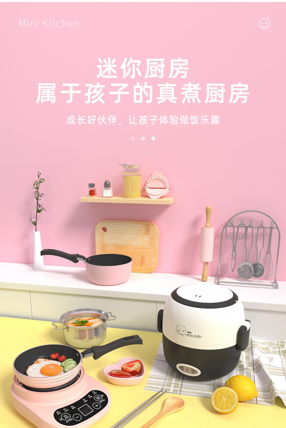 迷你厨房真煮全套做饭玩具女孩食玩小厨具套装网红过家家煮饭玩具家具