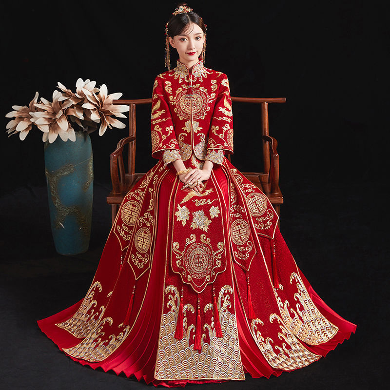 kzoh秀禾服2021新款春款修身显瘦秀和服婚服中国婚纱嫁衣中式礼服20