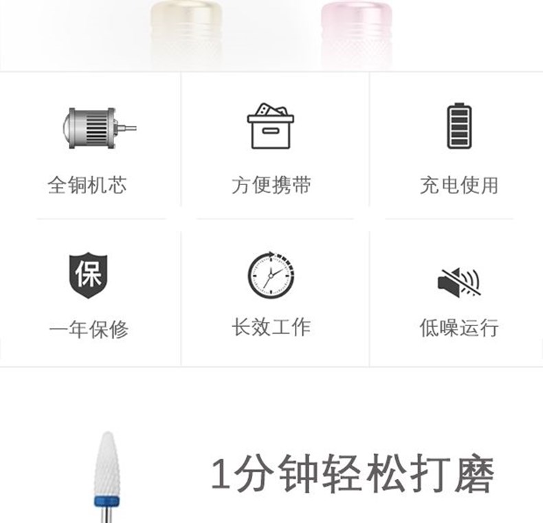 恢指甲打磨机器电动修甲刀修磨厚硬脚趾甲锉刀专用美甲卸甲抛光卸甲工具指甲搓实用礼物送父母亲长辈朋友 18-80岁 打磨灰硬指甲
