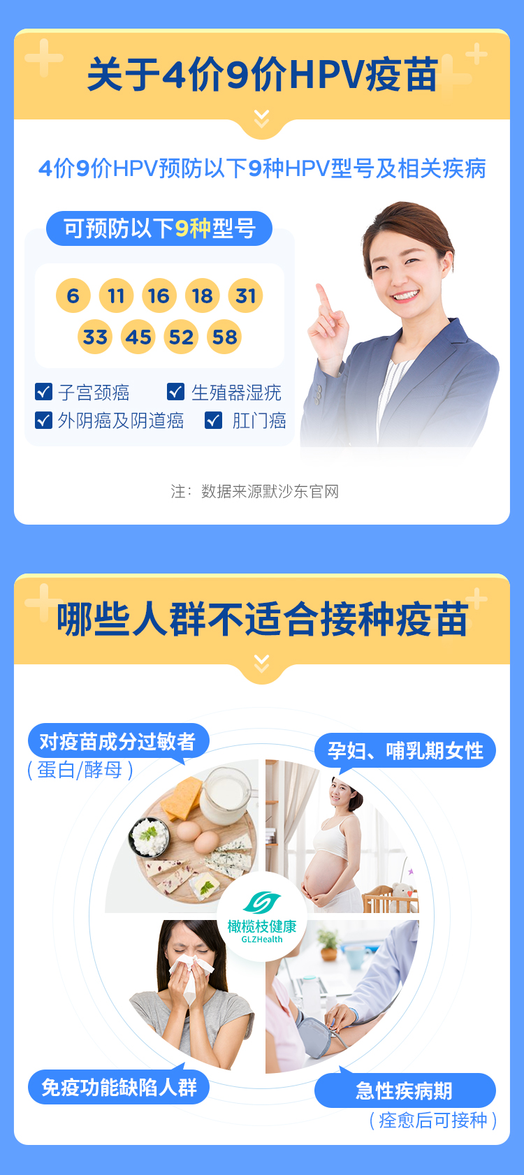 北京明德医院4四价9九价hpv疫苗预防宫颈癌 3次接种预约代订 橄榄枝