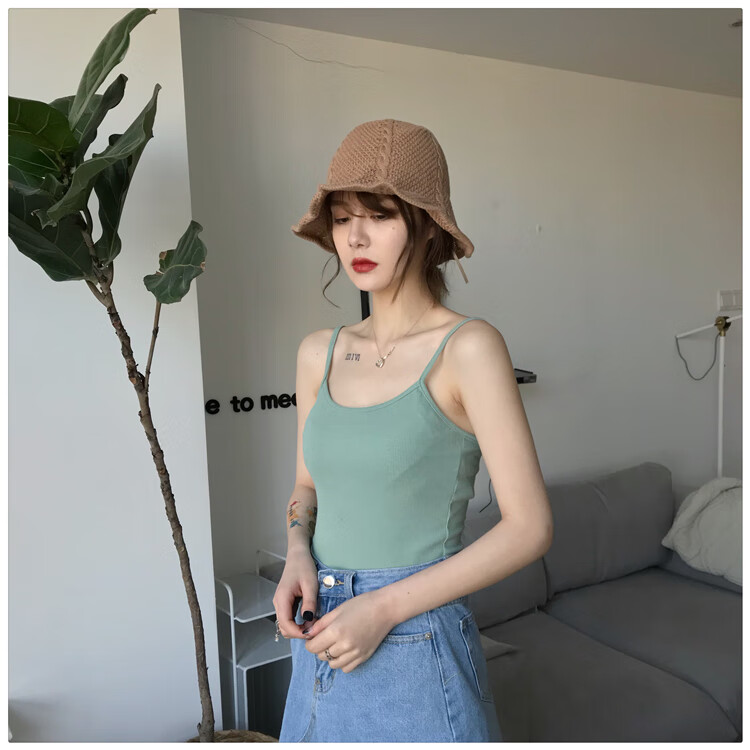 白色吊带背心女无袖小内搭美背上衣服美背吊带背心 白色 s