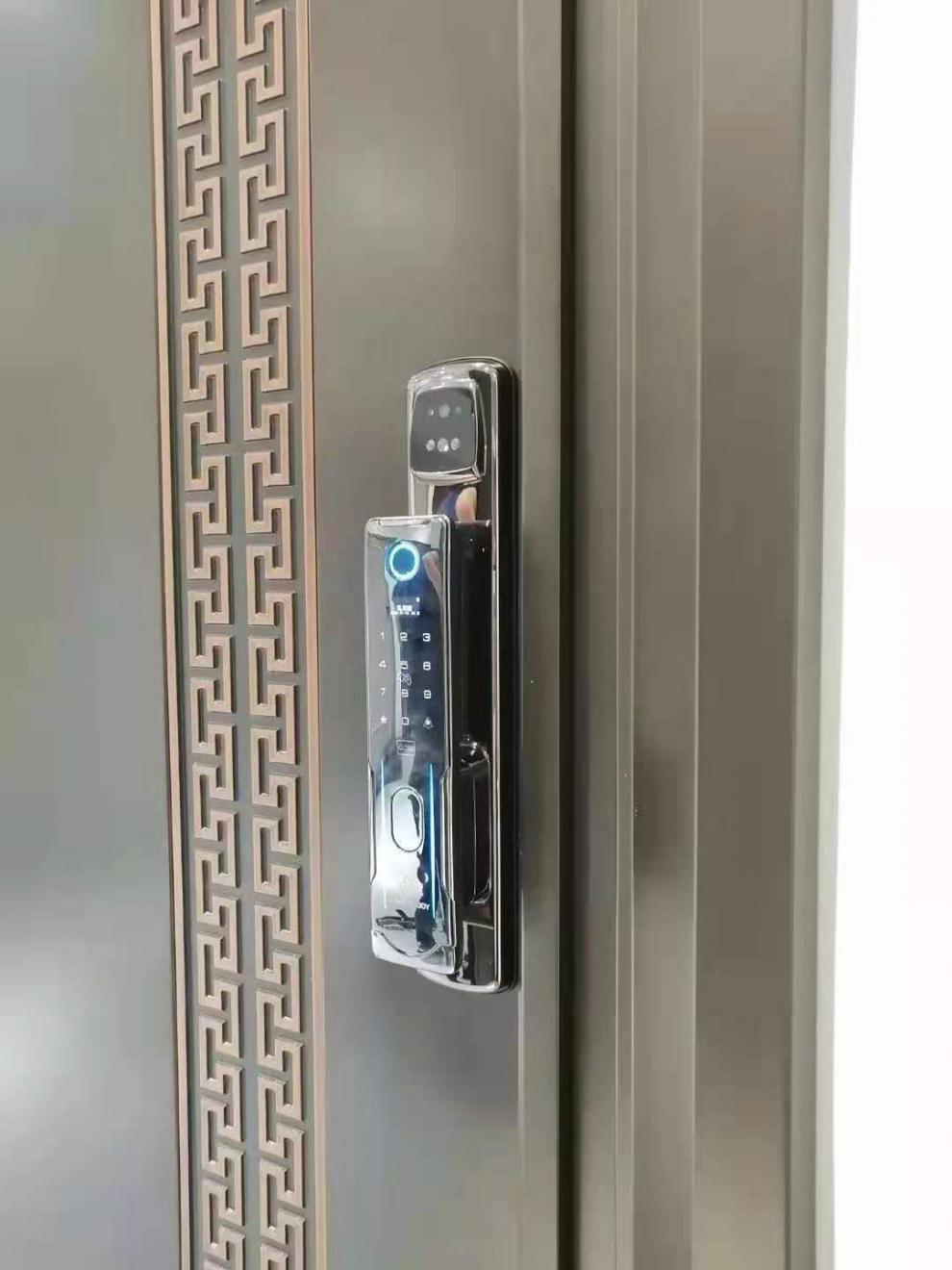 迈巴赫全自动指纹锁家用防盗门智能密码锁猫眼监控摄像头电子门锁