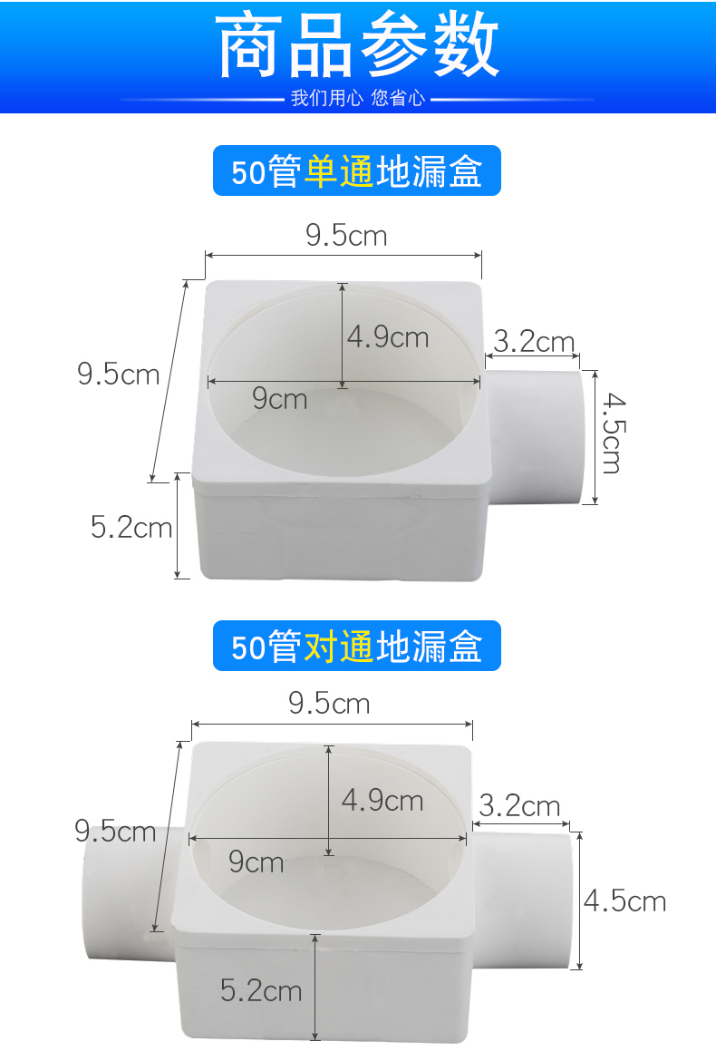 管用地漏预埋盒预埋器阳台厨房卫生间下水管地漏盖pvc