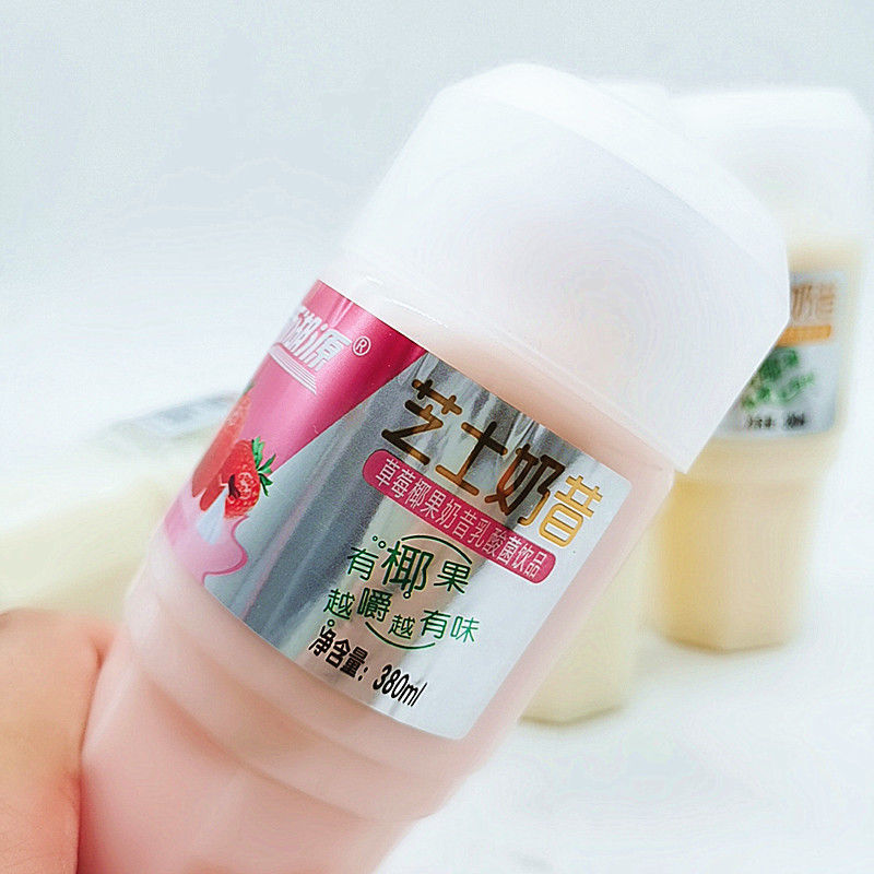 新湖源芝士奶昔饮料380ml瓶椰果苹果原味草莓绿豆乳酸菌饮品果汁黄桃