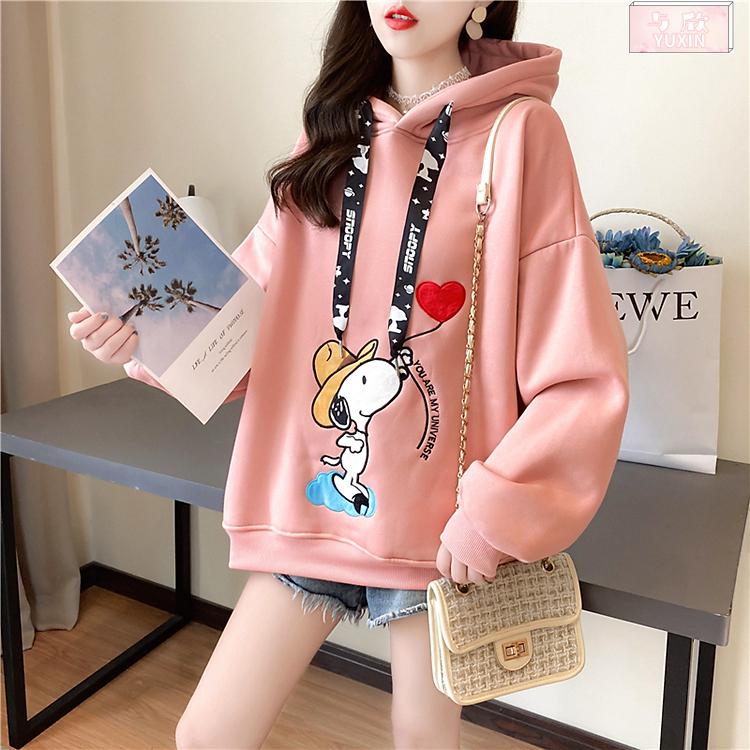 与欣春季女生衣服女孩子厚卫衣少女生装春秋新款初中高中学生韩版宽松