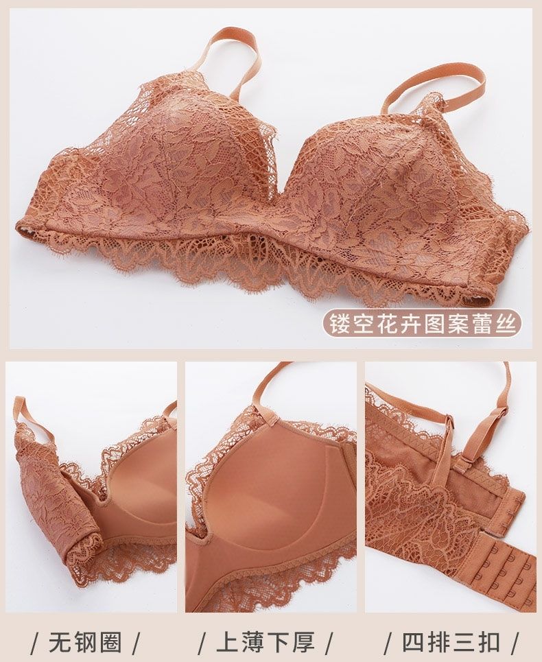 衣仙姑成套内衣内裤一套女生胸罩内衣女小胸聚拢无钢圈白色文胸套装显