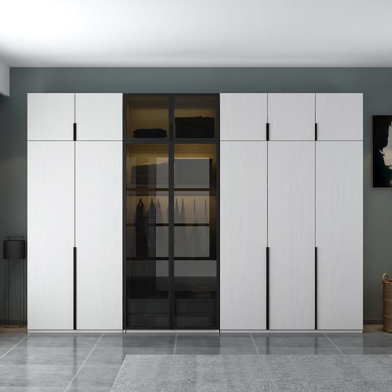 门板钢化玻璃酒柜门定做窄边铝合金衣柜橱柜门高颜值新款壁厚22mm极简