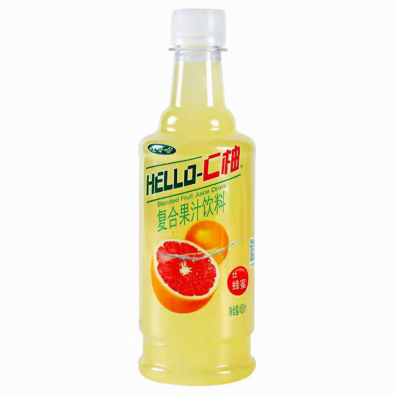 娃哈哈 hello-c柚蜂蜜c柚果汁 复合果汁饮料批发450ml*9/15瓶 夏季网