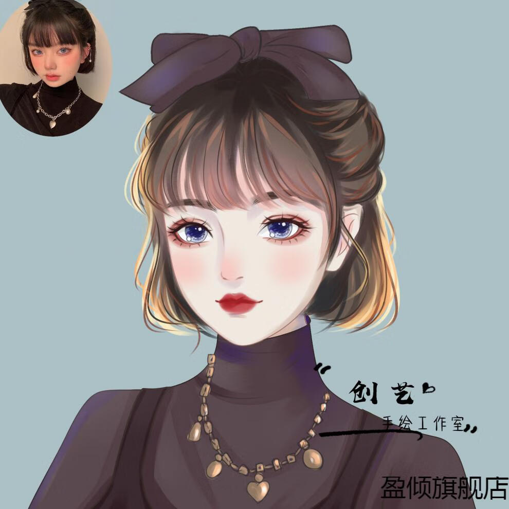 微信头像定制手绘头像定制原创水晶风画师约稿漫画卡通设计情侣照片
