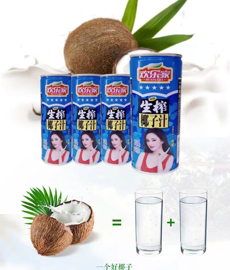 欢乐家245ml12罐装燕窝椰子汁椰奶植物蛋白饮料养生饮品椰汁24512