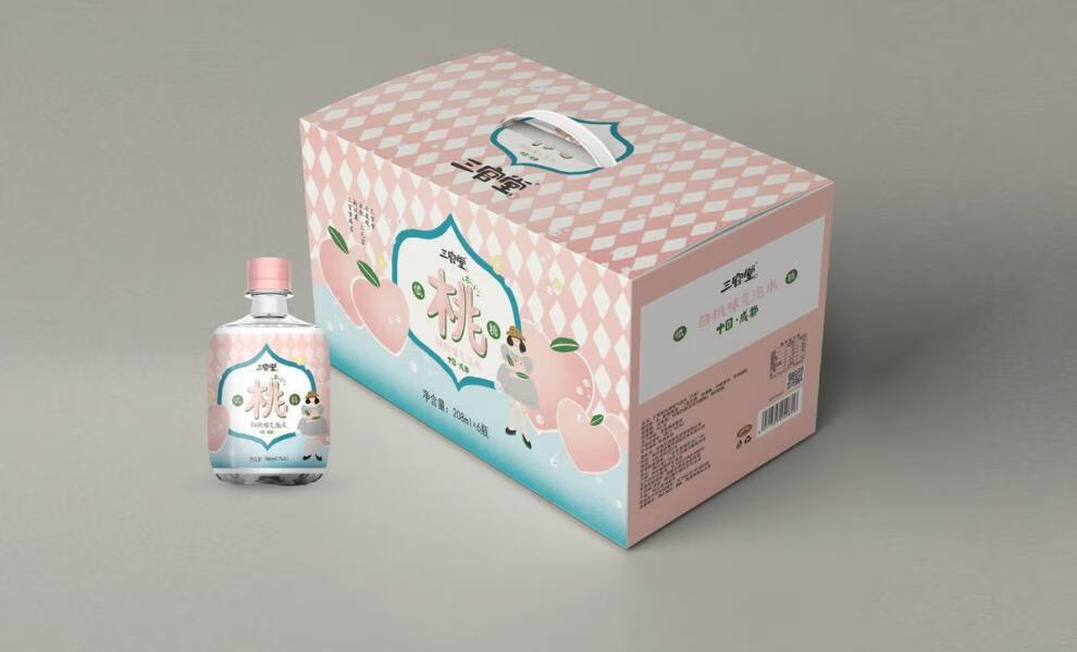 三官堂白桃汽水饮料饮品208ml6瓶整箱发2箱208ml6瓶2箱