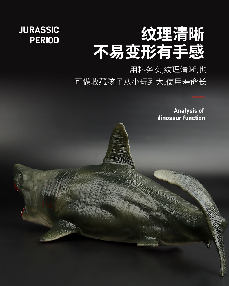 沧龙模型超大侏罗纪世界软胶特大号沧龙模型可动玩具远古巨齿狂鲨男生