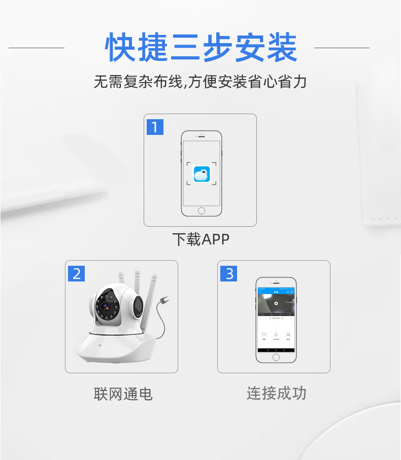 当天发货乔安jooanwifi远程监控器手机远程家用智能网络高清监控摄像