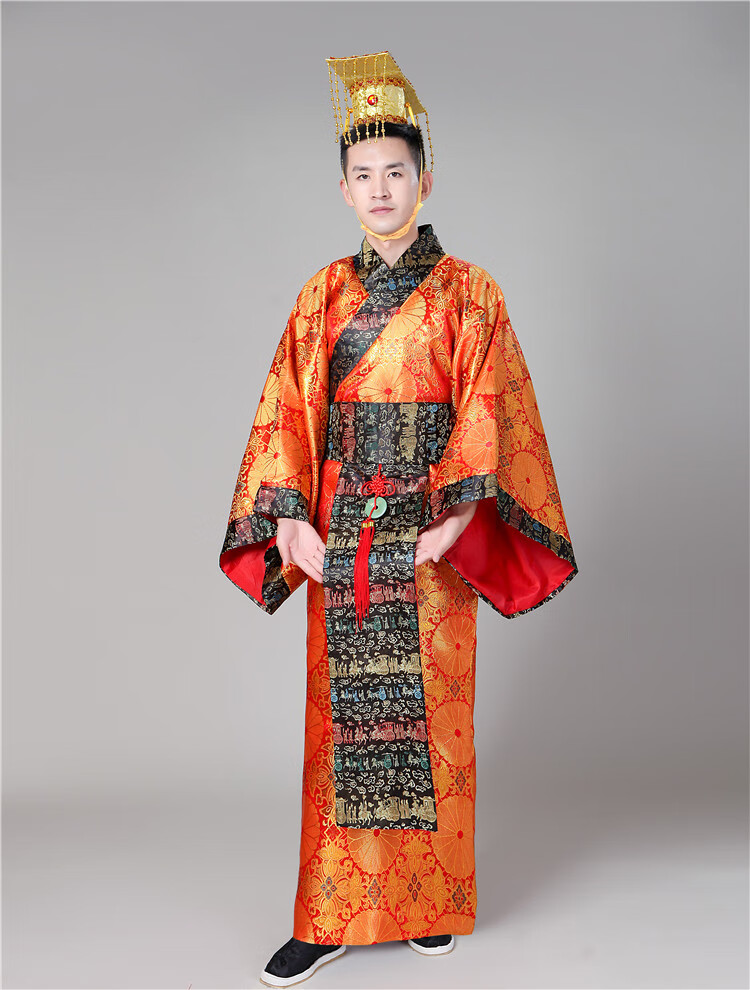 古代唐朝皇帝龙袍男古装皇上服装太子秦朝秦王汉武帝楚王演出服装金色