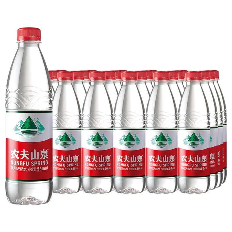 农夫山泉饮用天然弱碱水矿泉水550ml24瓶整箱膜装