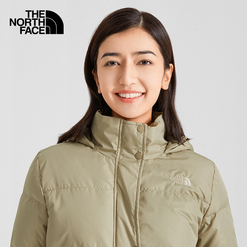 north face mid length down jacket