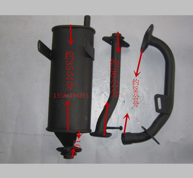 仓梵三轮摩托车排气管消声器通用隆鑫150175200原厂加厚器烟筒配件