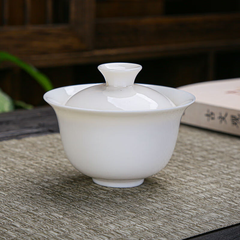 10040405292181商品名称:高白瓷盖碗陶瓷纯白盖碗三才碗茶杯泡茶器