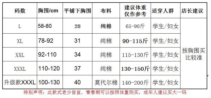 mm女学生少女文胸发育期大码内衣背心无钢圈胸罩红色纯色款xl94120斤