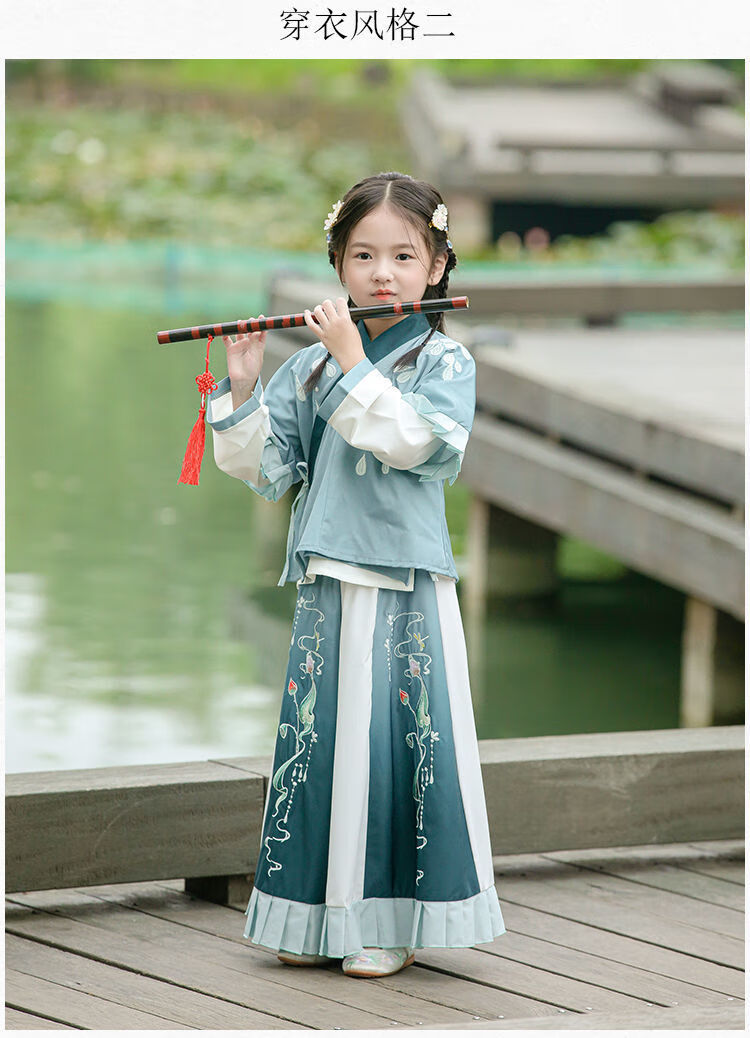 儿童古装汉服女童小女孩古代仙女服女童古风裙子夏装古装女超仙连衣裙