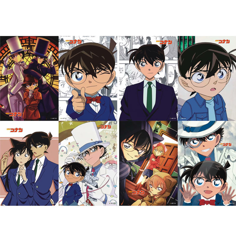 名侦探柯南海报纸玫瑰墙贴基德工藤新一毛利兰周边动漫画册超大墙纸一