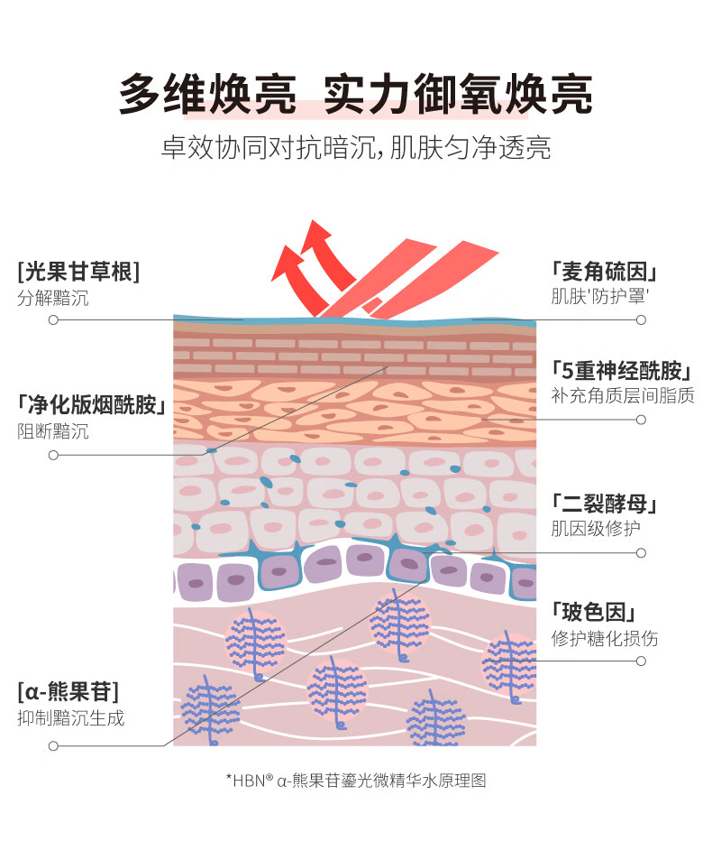 HBNα-熊果苷鎏光乳发光微精华乳液清爽保湿补水提亮肤色护肤品 鎏光水乳套装 鎏光系列