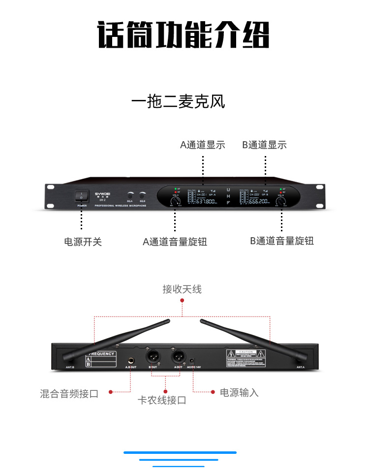 sywdei斯文迪无线会议话筒一拖四鹅颈台式视频会议室专用一拖八耳麦头