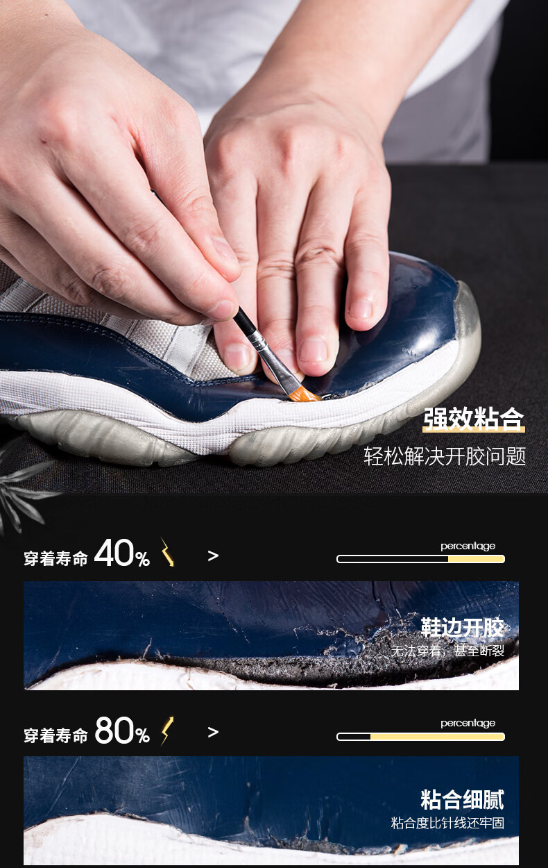 goto鞋胶goto球鞋胶水粘鞋专用胶补鞋胶运动鞋皮鞋树脂软胶防水修鞋