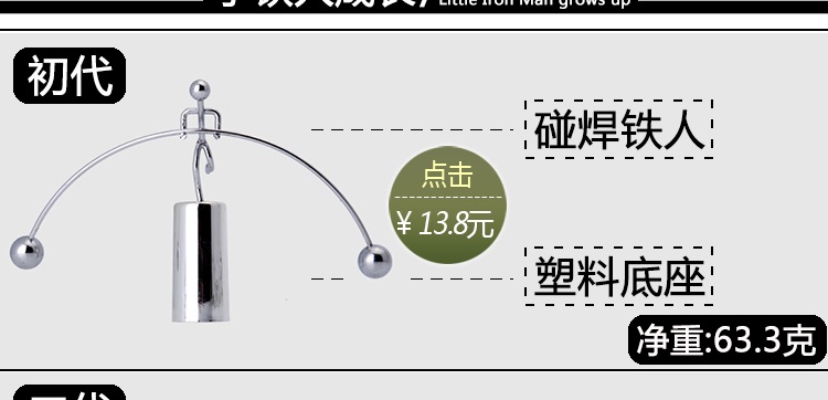 桌面摆件创意男生高科技不倒翁小铁人生日礼物男生实用高端大气桌面