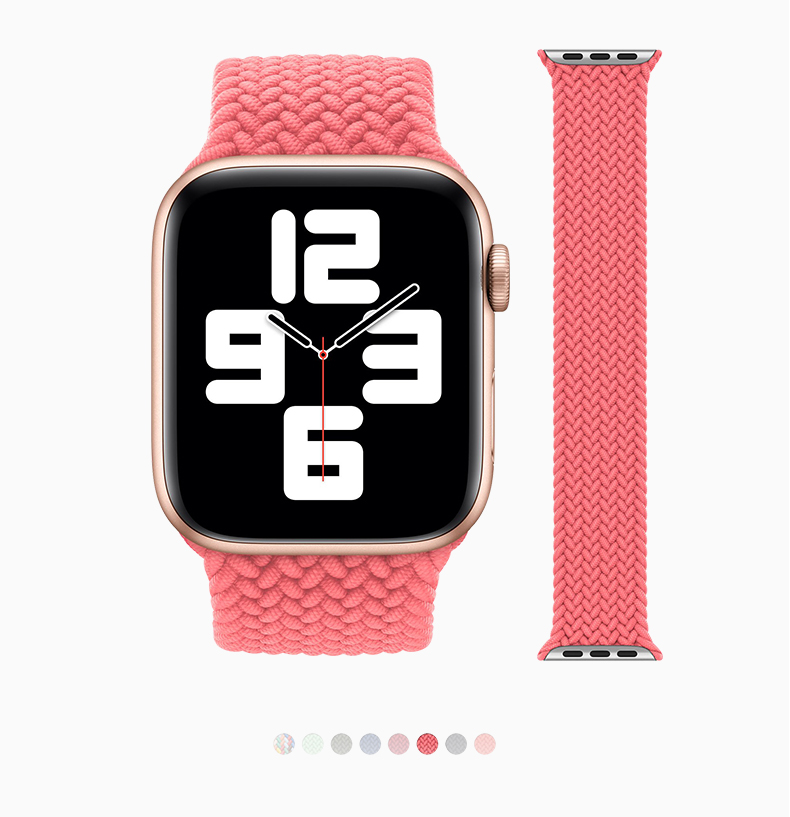 巴鲁斯iwatch7表带苹果手表彩虹编织女款applewatch654321代iphone