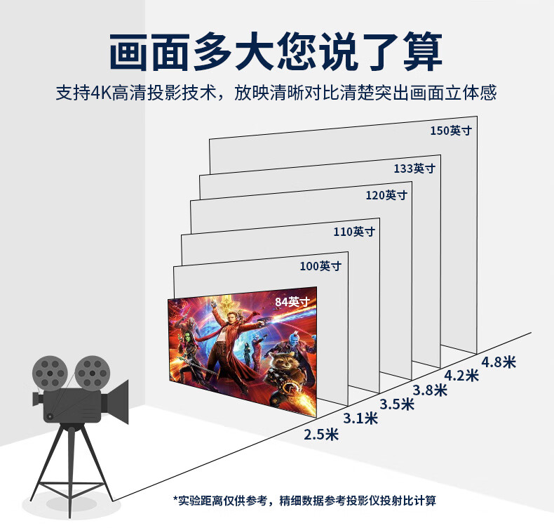 官方旗舰地拉幕布60吋80吋100吋120吋家用投影幕布高清户外移动投影仪