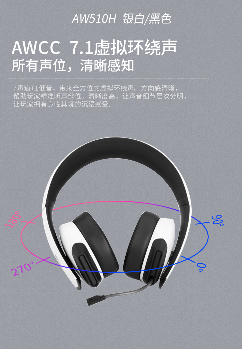 外星人游戏耳机alienware外星人510h无线有线双模式蓝牙电竞游戏头戴