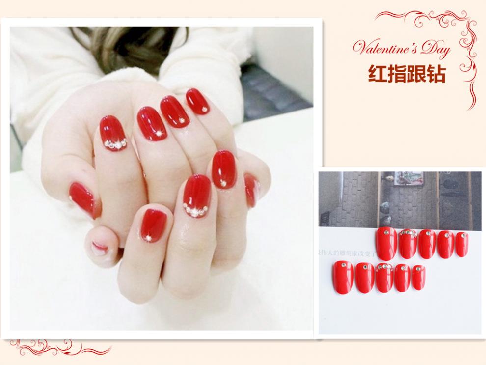 Nail Nina美甲贴片假指甲穿戴美甲可拆卸日式网红甲片成品持久磨砂学生短款 Y022心心相印-GM 1件