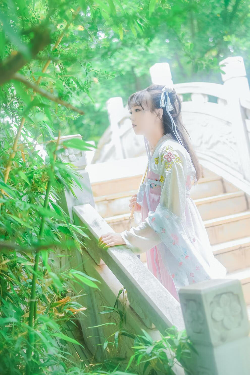 古装汉服12岁女孩古装裙子古风汉服女公主仙女裙清新淡雅齐胸襦裙学生