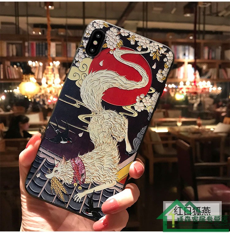 苹果x手机壳iphonexsmx国潮6s浮世绘8p国风7p中国风xr