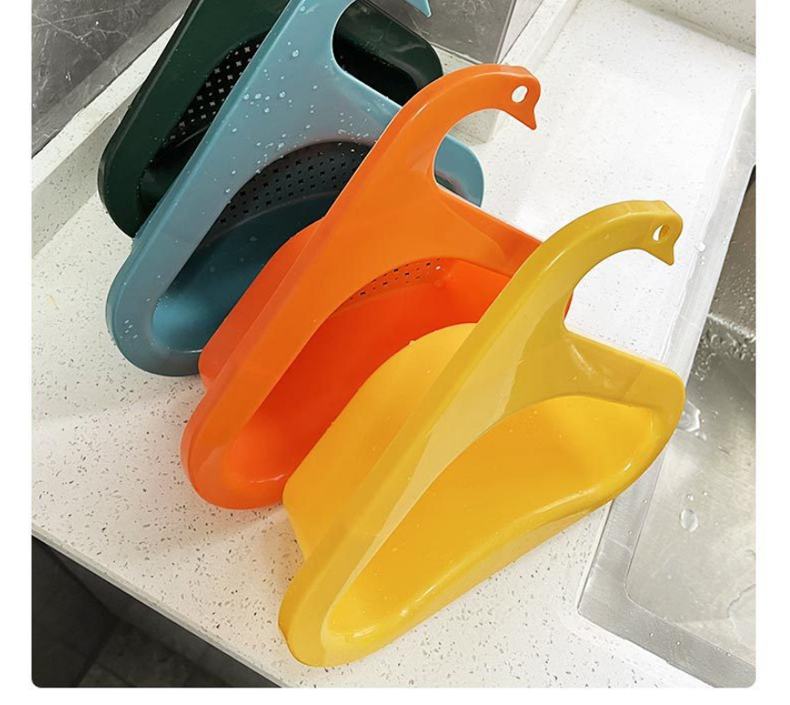 天鹅沥水篮厨房水槽天鹅沥水篮水龙头挂篮塑料加厚家用剩菜脏物过滤