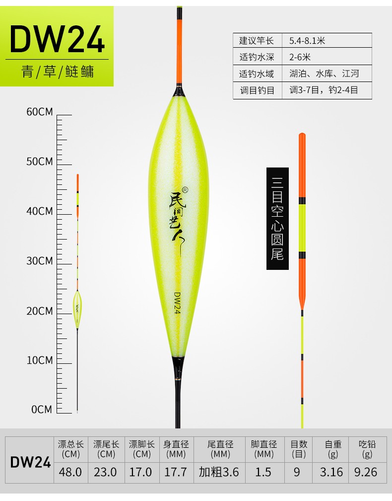 民间艺人 纳米大物鱼漂加粗醒目浮漂鲢鳙浮标 dw29