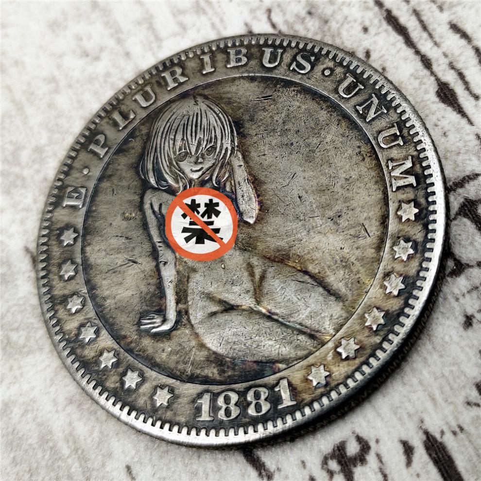 慕诗雕刻硬币艺术美国流浪者硬币暴走萝莉复古浮雕初音纪念币动漫风