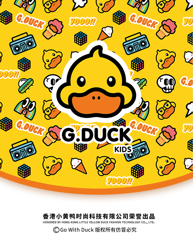 小黄鸭gduckkids男童春装新款条纹洋气卫衣小孩宝宝圆领衣服黑白条纹