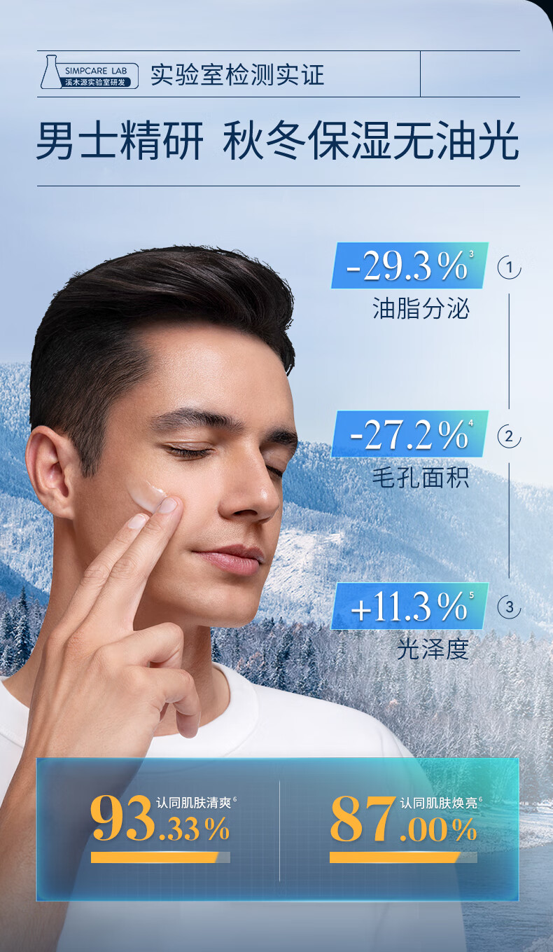 溪木源男士专研清爽控油套装补水保湿男士护肤品套装礼盒送礼送男友 洁面200g+水120ml+乳50ml【礼盒款】