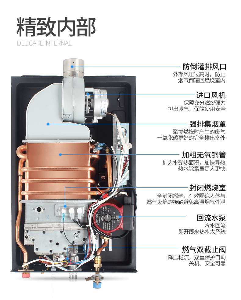 好太太零冷水燃气热水器家用液化气16l循环零冷水强排恒温内增压插电