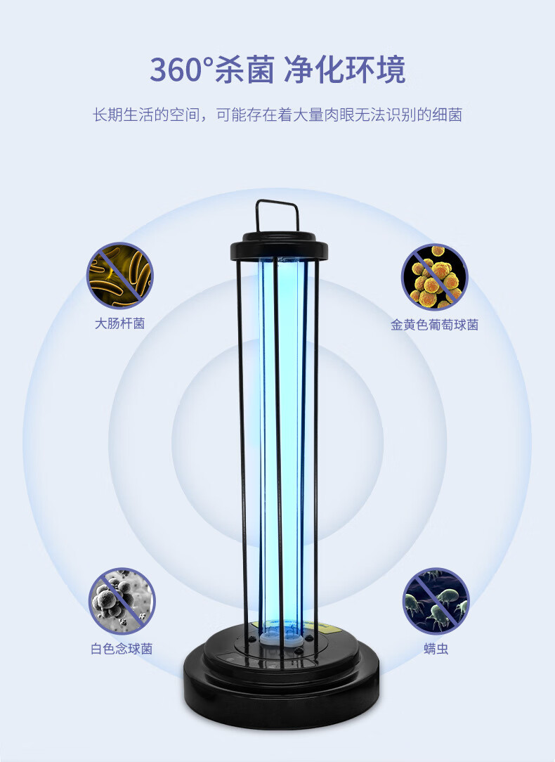 紫外线消毒灯家用遥控紫外灯幼儿园可定时紫外线杀菌灯铁艺台灯普通款