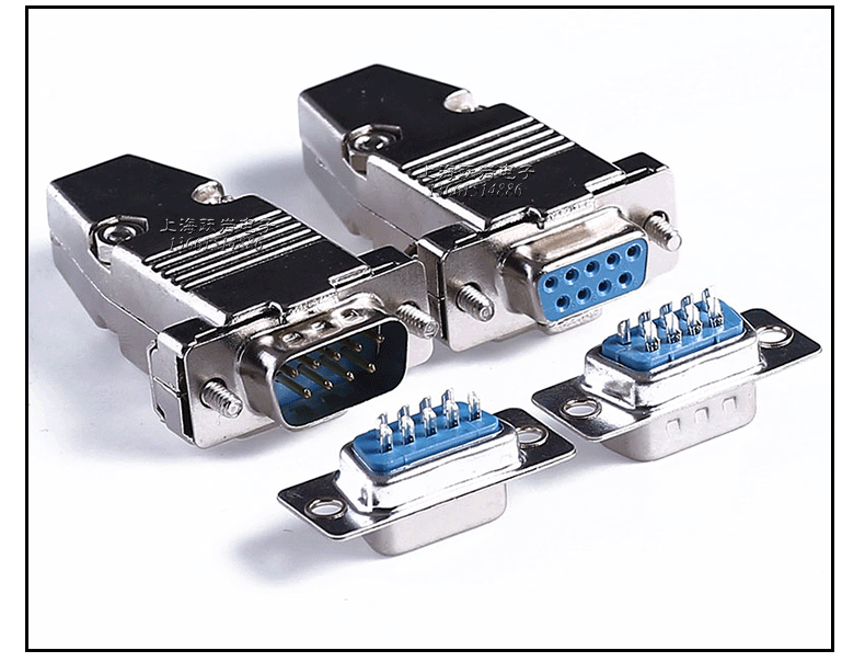 工业级车针3u镀金db9插头焊接头9芯 9针rs232串口焊线式公头母头/y 单