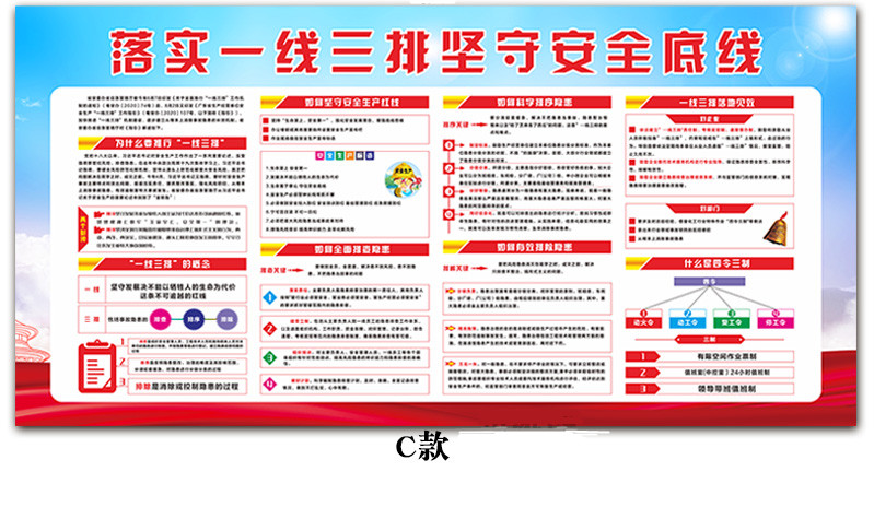 三排标识牌安全生产标语动火作业广东佛山中山一线三排全套工作指引