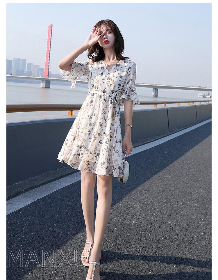 曼蓄仙女裙连衣裙仙气女生裙子夏天学生衣服女小个子短款2020新款夏季