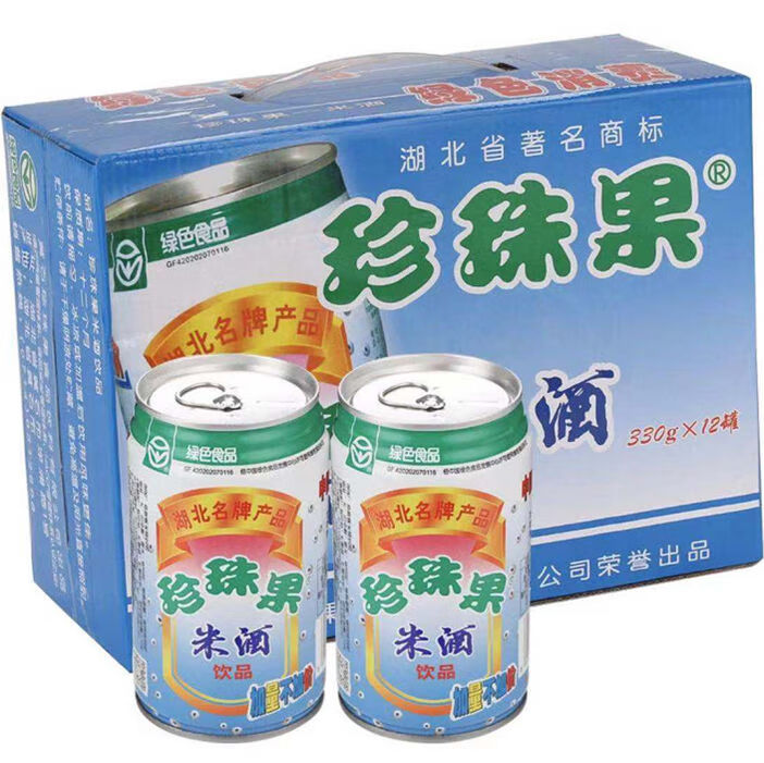 珍珠果米酒湖北特产黄石珍珠果米酒甜糯米330ml6罐12罐听装易拉罐饮料