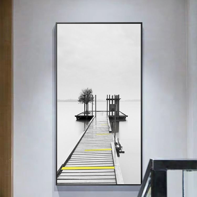 北欧风格现代简约装饰画客厅装饰画玄关走廊过道挂画竖长款壁画 珍惜e